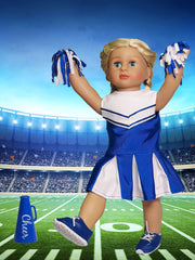 Blue cheerleading top with crisp stitching by American Fashion World