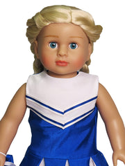 Soft velcro closure on blue doll outfit for easy dressing