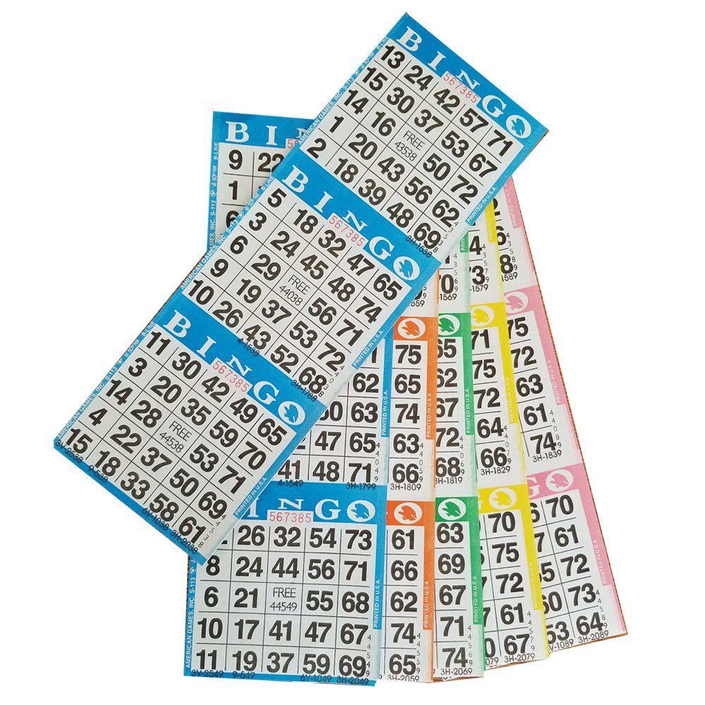 American Games bingo books pack: 100 disposable books for versatile group play.