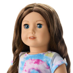 American Girl Truly Me 18-inch doll features long wavy brown hair for versatile hairstyles.