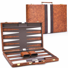AMEROUS backgammon 18in board opened, spacious play area for two players.