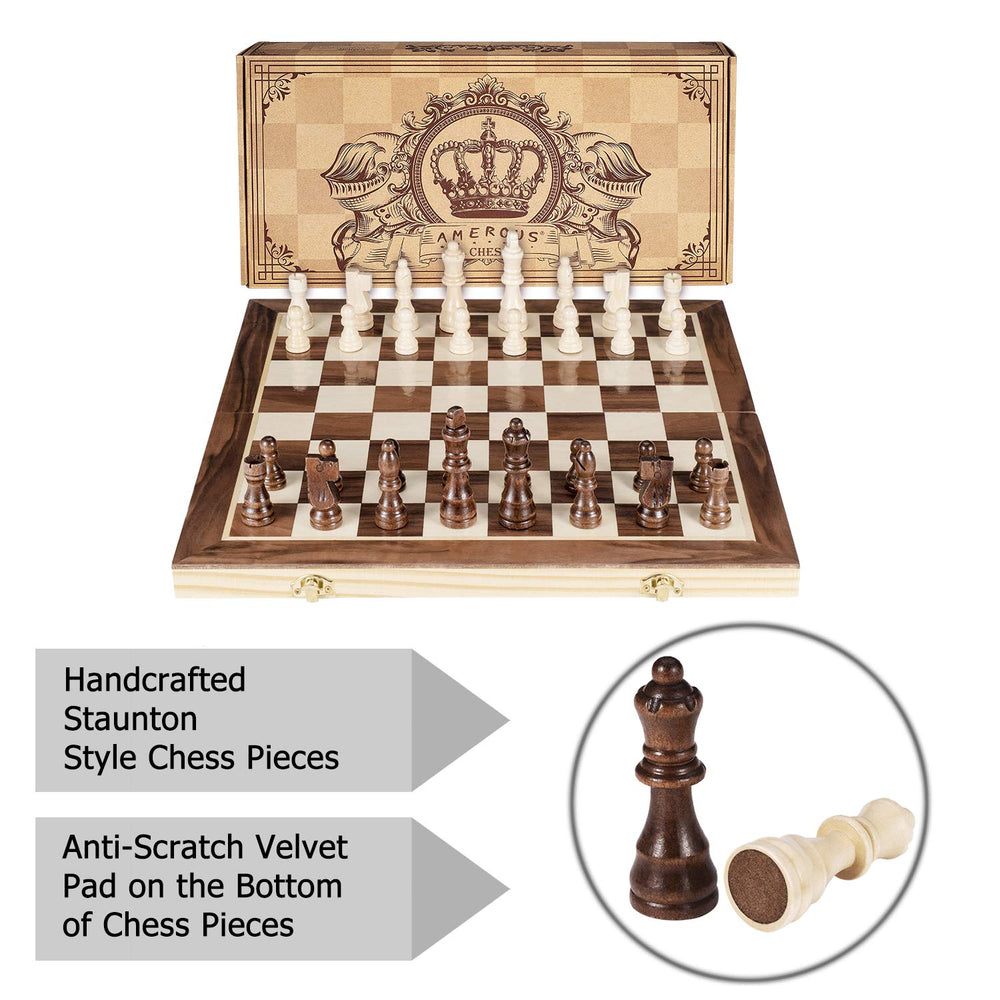 AMEROUS beginner-friendly chess set for kids supports learning.