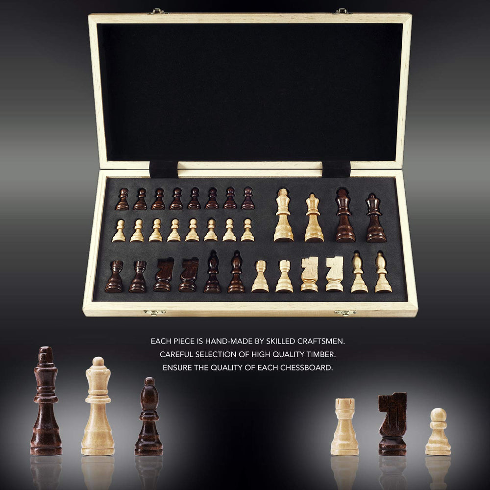 AMEROUS chess-set piece-storage-slots keep pieces neatly organized