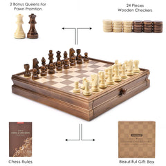 AMEROUS drawer with brass buttons keeps pieces organized and safe