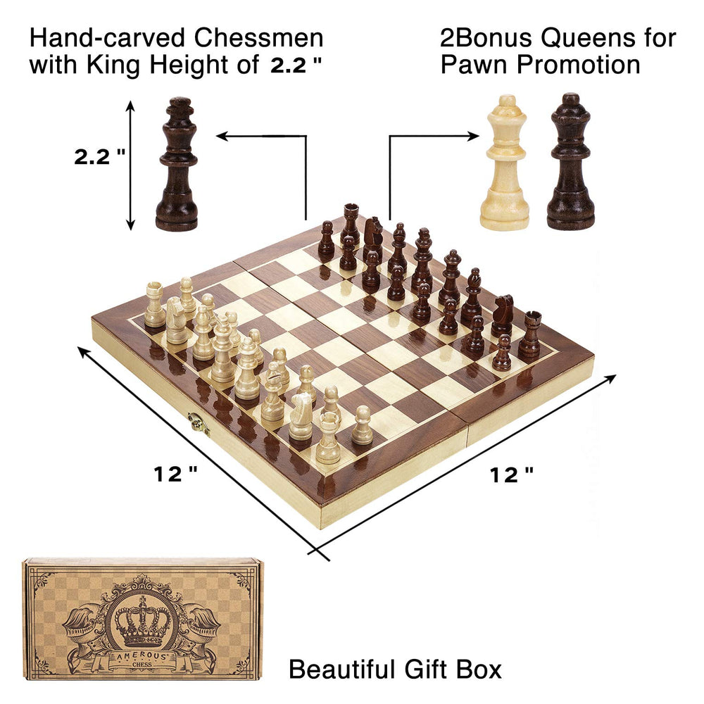 AMEROUS magnetic chess pieces stay in place with smooth surfaces.