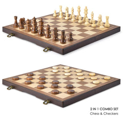 AMEROUS wooden chess pieces close-up showing handcrafted detail and grip