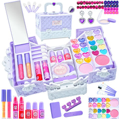 Amerrly 52-piece kids makeup kit open for imaginative play with easy cleanup