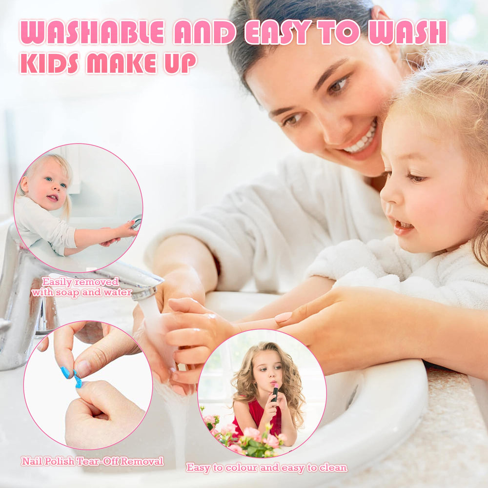 Amerrly blush, lip gloss and nail polish set for versatile pretend beauty