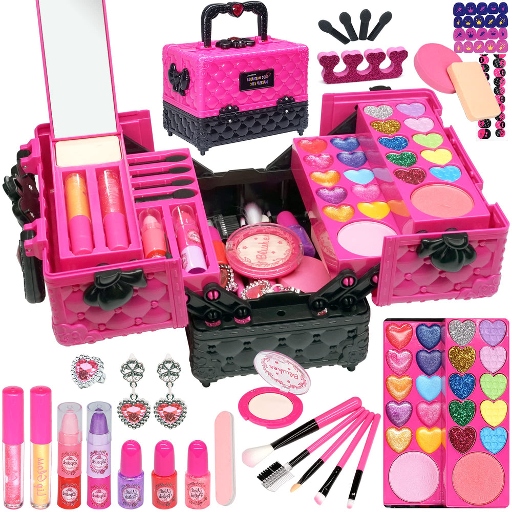 Amerrly Kids Makeup Kit 52 Pcs with case for fun, safe play at home.