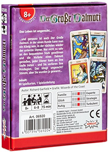 AMIGO Great Dalmuti 80-card deck being shuffled for fast rounds