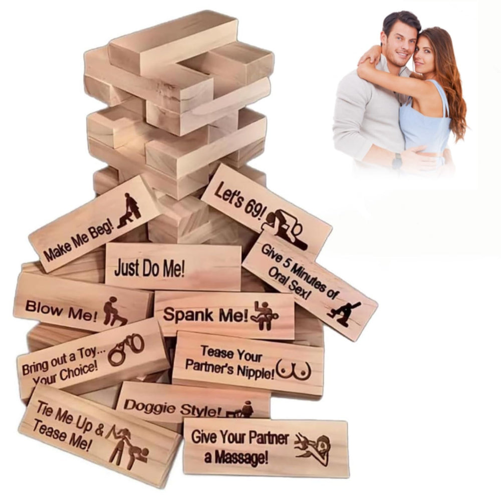 AMIITRY 48-piece couple game blocks pack on table for cozy date night