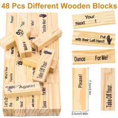 AMIITRY wooden game blocks close-up showing durable, smooth edges