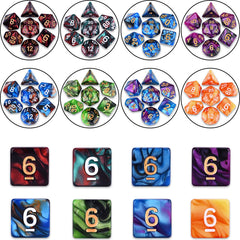 Amiven DND dice set closeup showing d20 and d12 for essential gameplay checks