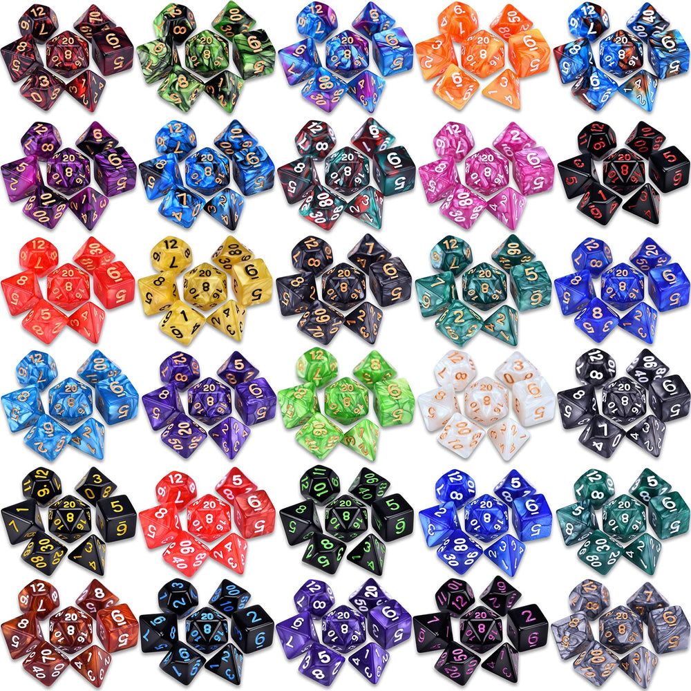 Amiven double-color dice closeup highlighting high-contrast faces for easy reading