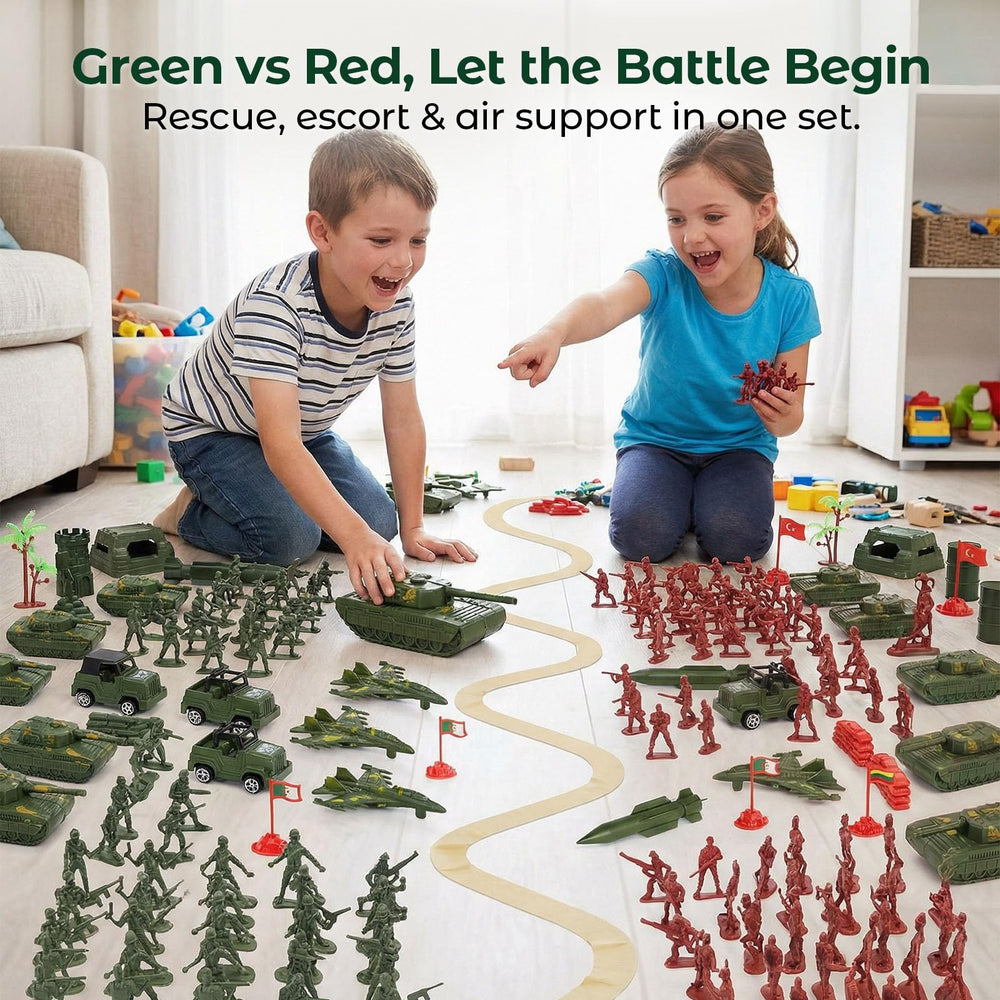 AMOR PRESENT army trucks support mobile battlefield scenes for kids