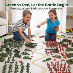 AMOR PRESENT army trucks support mobile battlefield scenes for kids
