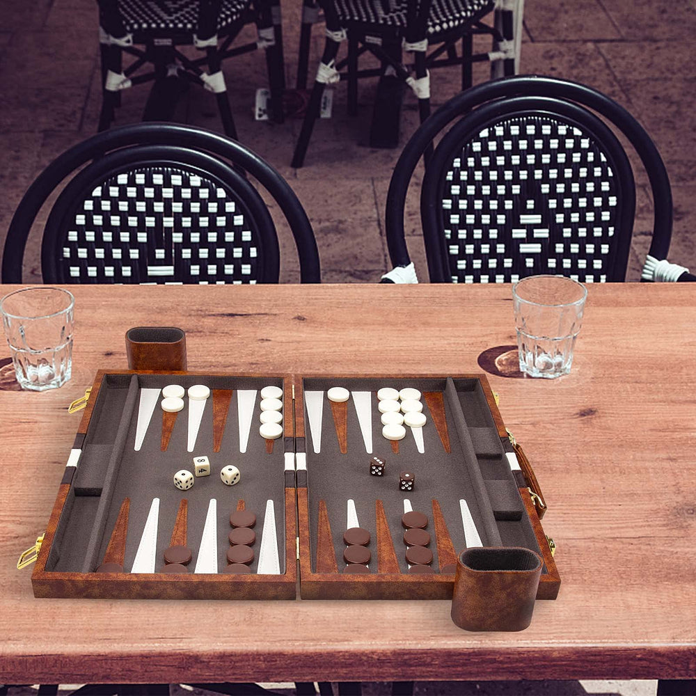 AMEROUS backgammon board open layout showing full playing surface