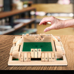 AMEROUS includes 10 dice and 10 numbered tiles for flexible play.
