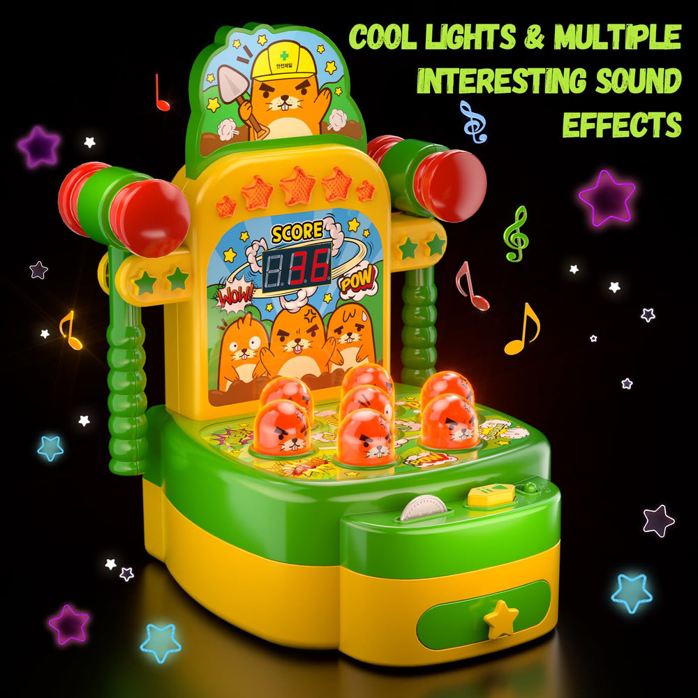 Amoyasite Whack A Mole coin tray and moles for quick, engaging play sessions