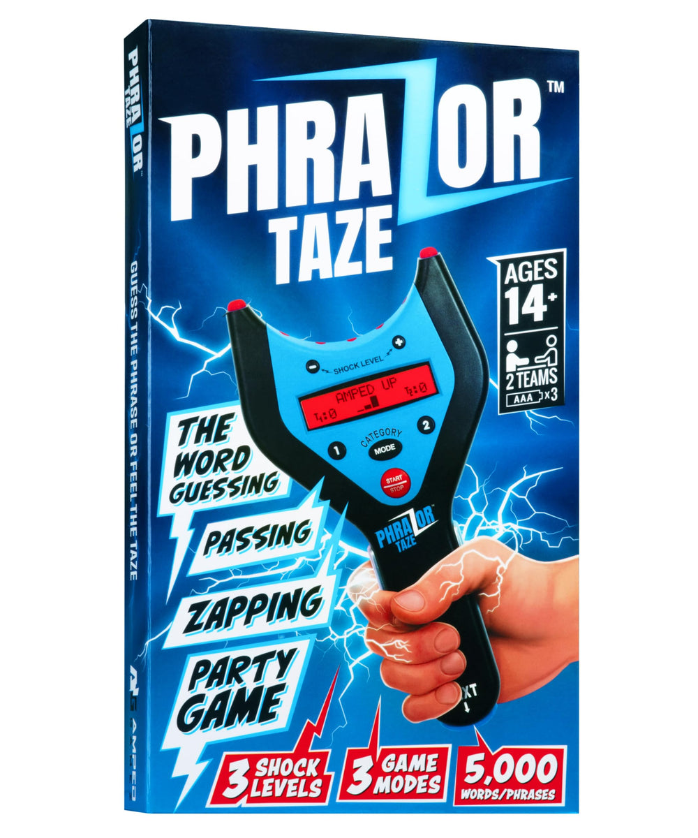 Amped Gamez PhraZor Taze front view with LED lights ready for party play