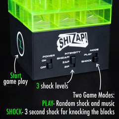 Amped Gamez ShiZap! Stacking sleeve keeps blocks aligned for smooth rounds.