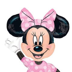 Amscan Minnie Airwalker inflating with helium creates a floating centerpiece.