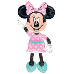 Amscan Minnie Airwalker pink dress foil balloon, 54-inch, ideal for eye-catching party decor.