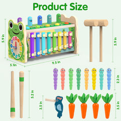 Amtreen frog clock double-sided toy, kid-friendly design invites curious play