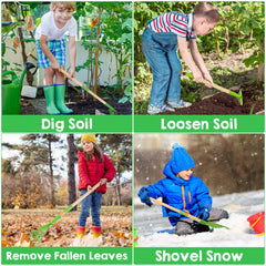 Amtreen kid-friendly rake for small hands and pretend garden tasks.