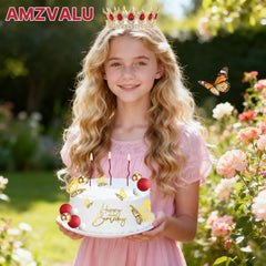 AMZVALU gold butterfly decor brings a 3D shimmer to your dessert table.