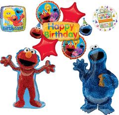 Anagram banner featuring Elmo and Cookie Monster for a Sesame Street themed birthday focal point.