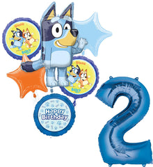 Anagram Bluey 34in number 2 foil balloon for vibrant party decor