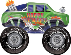 Anagram Monster Trucks 18in checkered flag foil balloon, ideal for coordinating clusters.