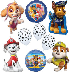 Anagram Paw Pups Skye 36-inch foil balloon brightens a Paw Patrol party backdrop.