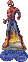 Anagram Spiderman 54-inch Airloonz base serves as a sturdy party centerpiece.