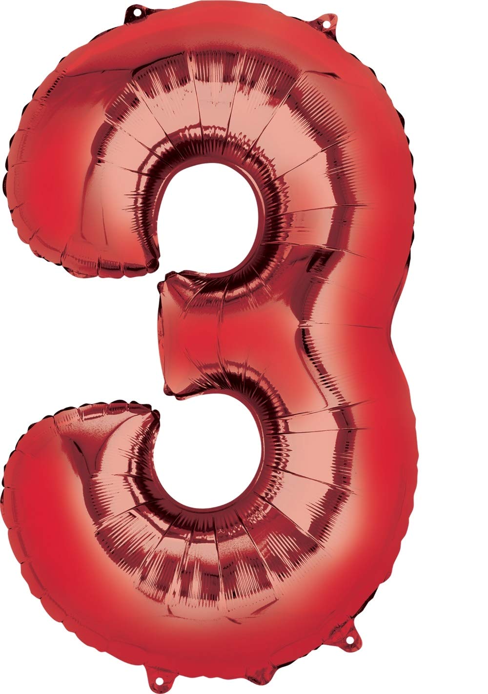 Anagram giant red 34-inch number 3 foil balloon for milestone look