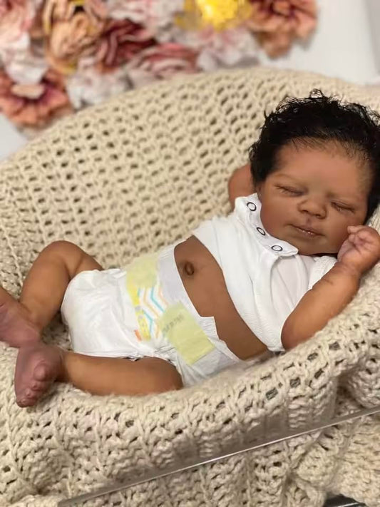 Anano reborn doll face with expressive eyes and lashes for lifelike play