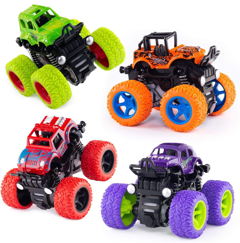 ANAOER monster trucks front view for imaginative, battery-free fun.