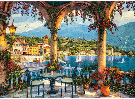 Anatolian Mediterranean 3000-piece puzzle box cover shows vibrant, glare-free imagery.
