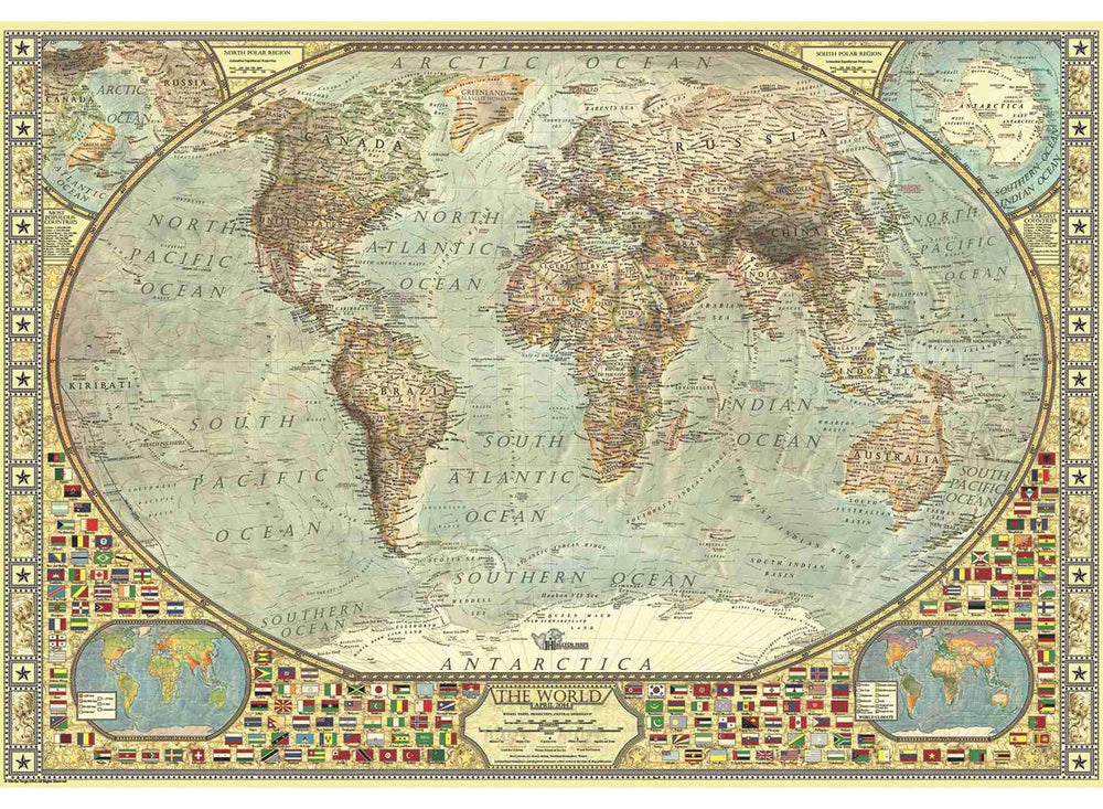 Anatolian World Map 2000-piece puzzle box for family puzzle night and display.