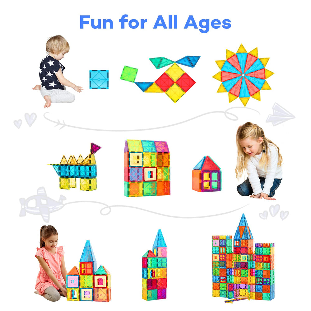 Anbalulu creative play ideas with magnetic tiles spark spatial reasoning.