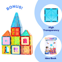 Anbalulu kids building magnetic tiles inspire imaginative play and cooperative skills.