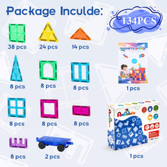 Anbalulu magnetic tiles with round edges supports safe stacking and play.