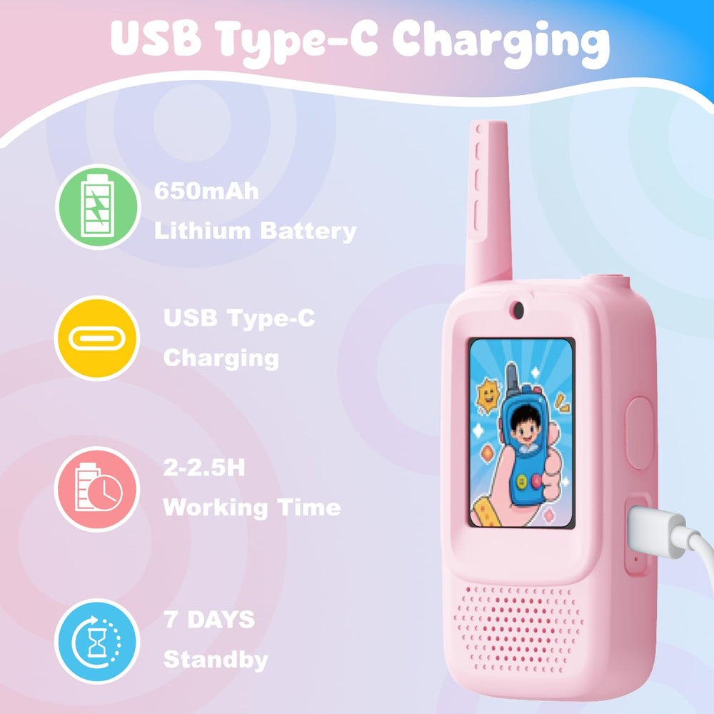 ANBURI lightweight pink handheld walkie-talkie designed for small hands