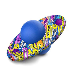 Anby Pogo Ball blue side view for active balance and fun.