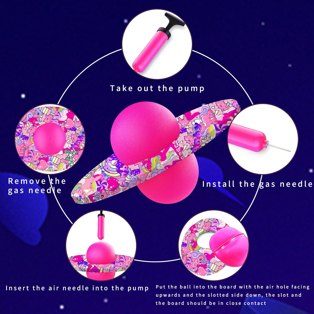 Anby Unicorn Pogo Ball pink compact design for easy storage and travel.