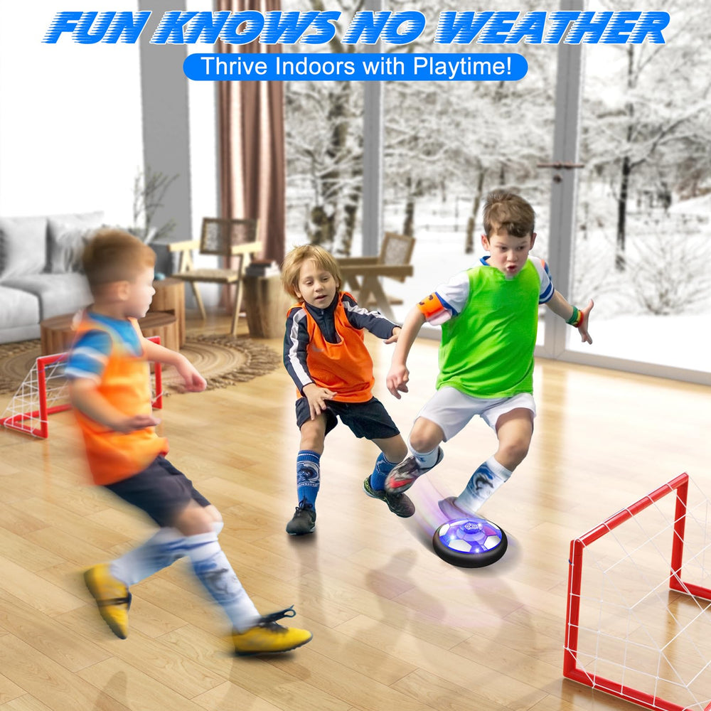 Ancesfun hover soccer ball on smooth floors enables safe indoor fun.