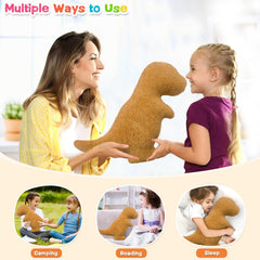 Gift-ready Andywoo Dino Nuggets Pillow with playful dinosaur decor