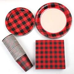 Aneco buffalo plaid napkins, soft and absorbent for quick cleanup.