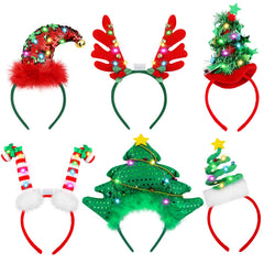 Aneco LED Christmas headband with a Christmas tree design for festive lighting at parties.